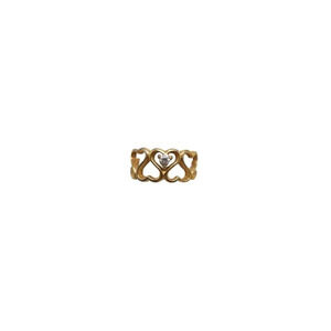 Swirl Openwork Rhinestone Cocktail Ring Gold Tone Size 6.75 Vintage